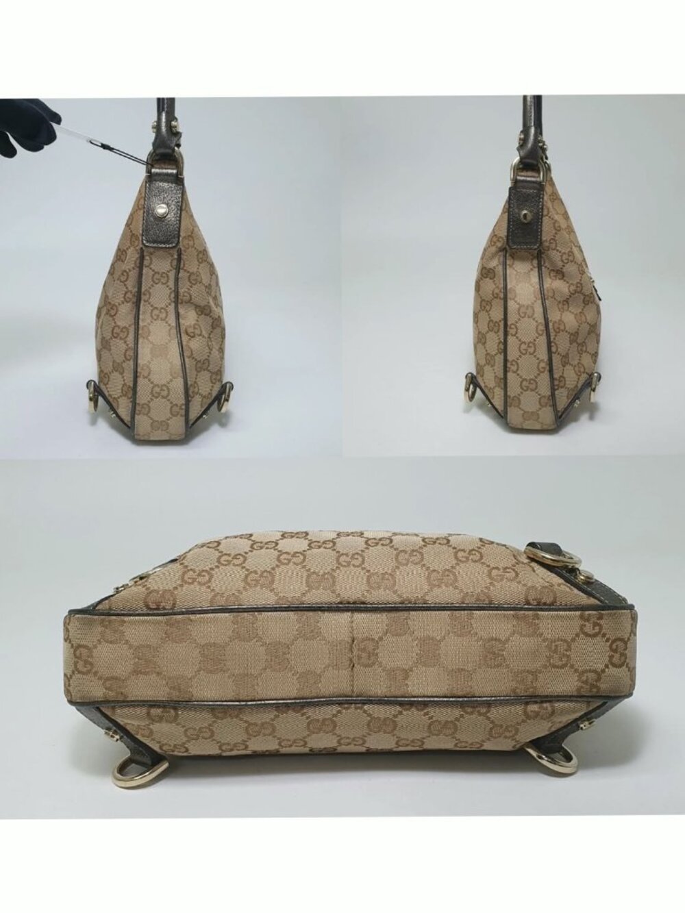 Authentic Gucci GG Canvas Hobo Bag Monogram Shoulder Bag - Picture 4 of 10